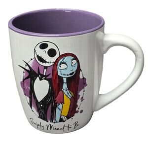 Disney Nightmare Before Christmas Simply Meant to Be Wide White Coffee Cup Mug